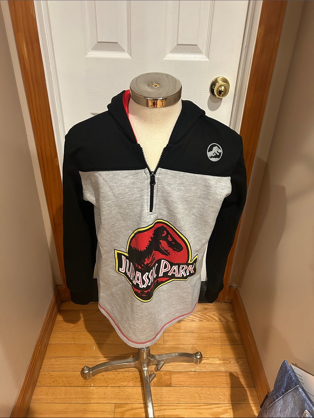 Jurassic Park Kids' Black & Gray Half-Zip Hoodie